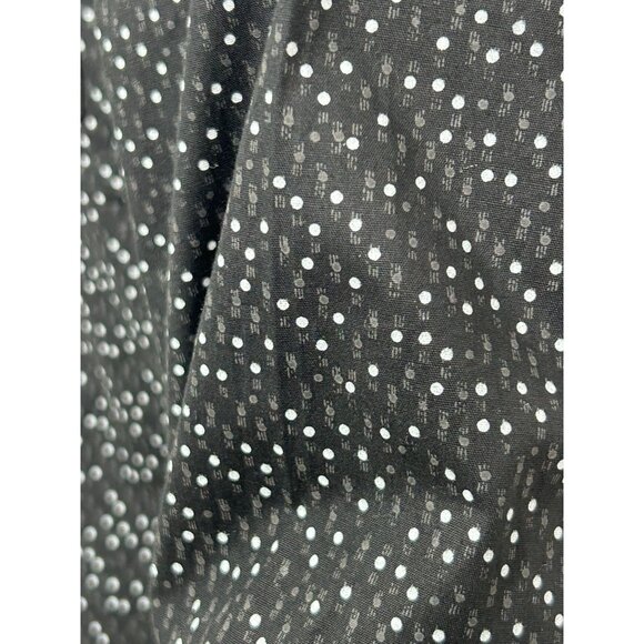 Envy Collection Men’s Button Down Shirt M Black Grey Trim Polka Dot Long Sleeve - Picture 12 of 13